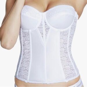 Dominique White Lace Strapless Bra/Corset  with Underwire